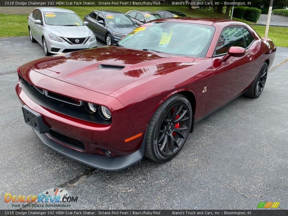 2018 Dodge Challenger 392 HEMI Scat Pack Shaker Octane Red Pearl / Black/Ruby Red Photo #2