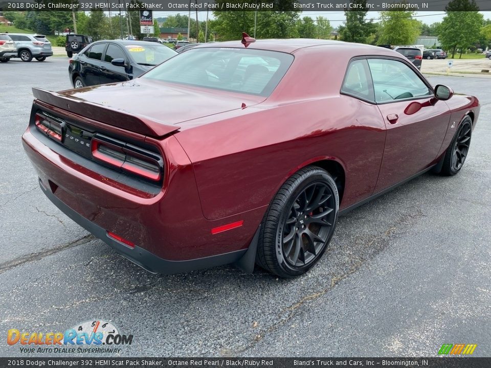 2018 Dodge Challenger 392 HEMI Scat Pack Shaker Octane Red Pearl / Black/Ruby Red Photo #6