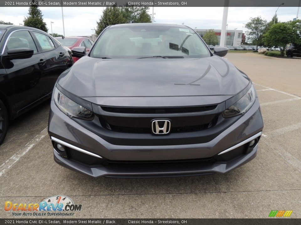 2021 Honda Civic EX-L Sedan Modern Steel Metallic / Black Photo #2