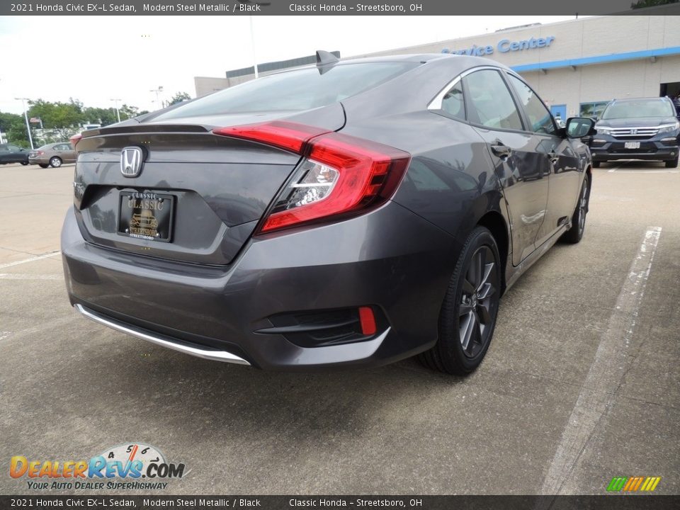 2021 Honda Civic EX-L Sedan Modern Steel Metallic / Black Photo #4