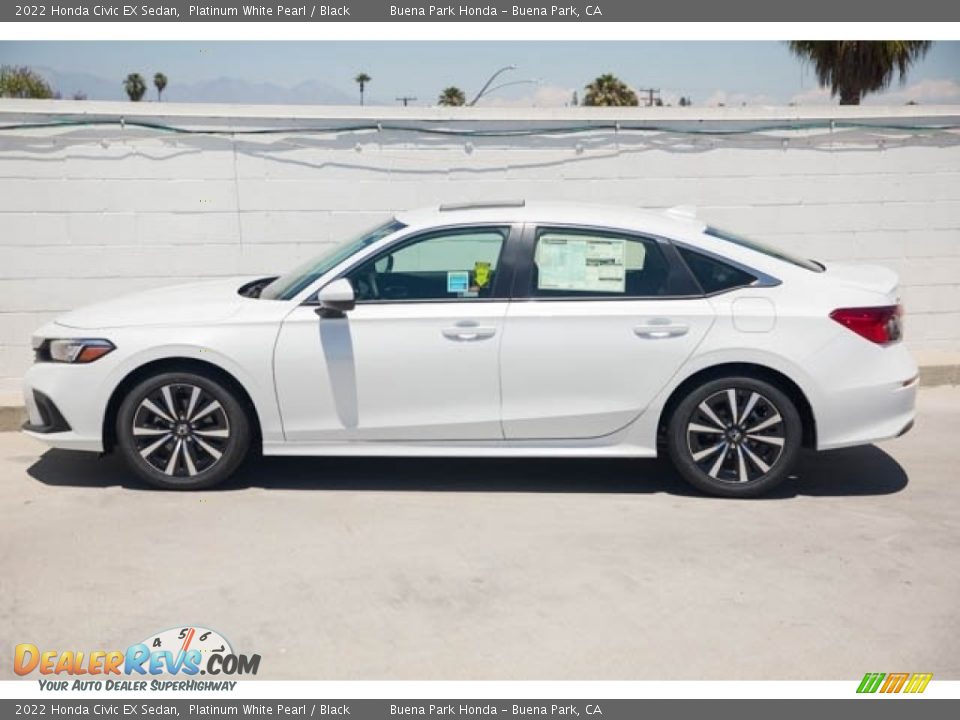 2022 Honda Civic EX Sedan Platinum White Pearl / Black Photo #4