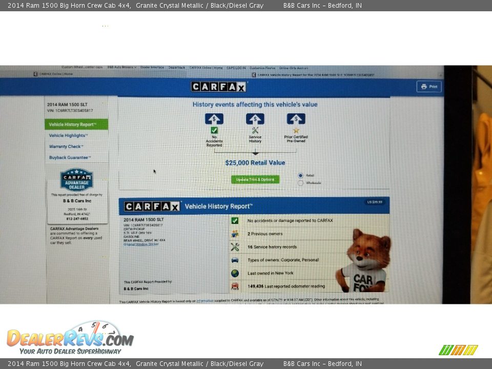 2014 Ram 1500 Big Horn Crew Cab 4x4 Granite Crystal Metallic / Black/Diesel Gray Photo #33