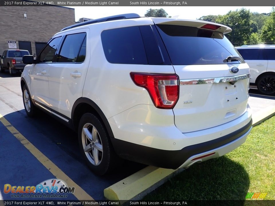 2017 Ford Explorer XLT 4WD White Platinum / Medium Light Camel Photo #2