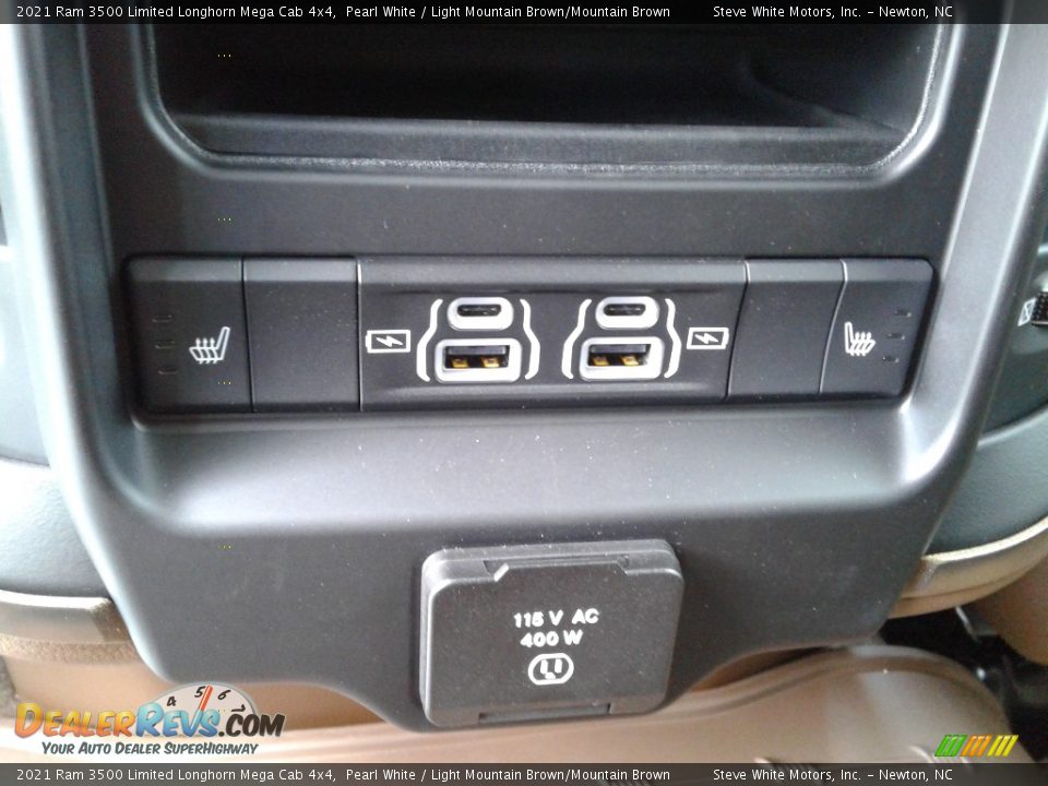 2021 Ram 3500 Limited Longhorn Mega Cab 4x4 Pearl White / Light Mountain Brown/Mountain Brown Photo #16