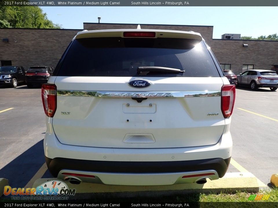 2017 Ford Explorer XLT 4WD White Platinum / Medium Light Camel Photo #3