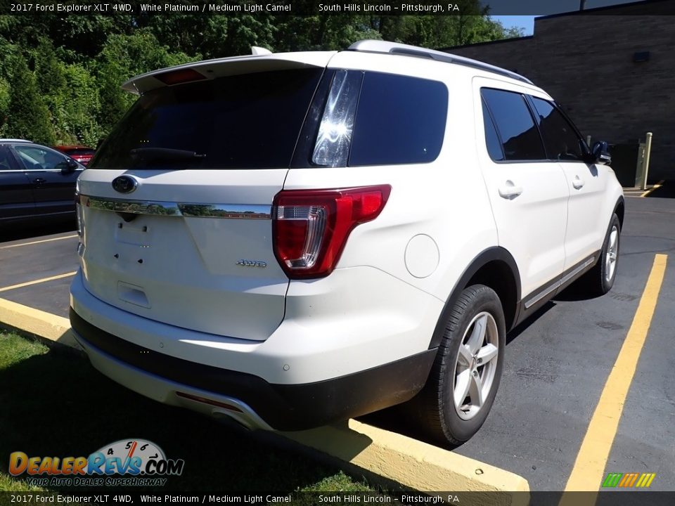 2017 Ford Explorer XLT 4WD White Platinum / Medium Light Camel Photo #4
