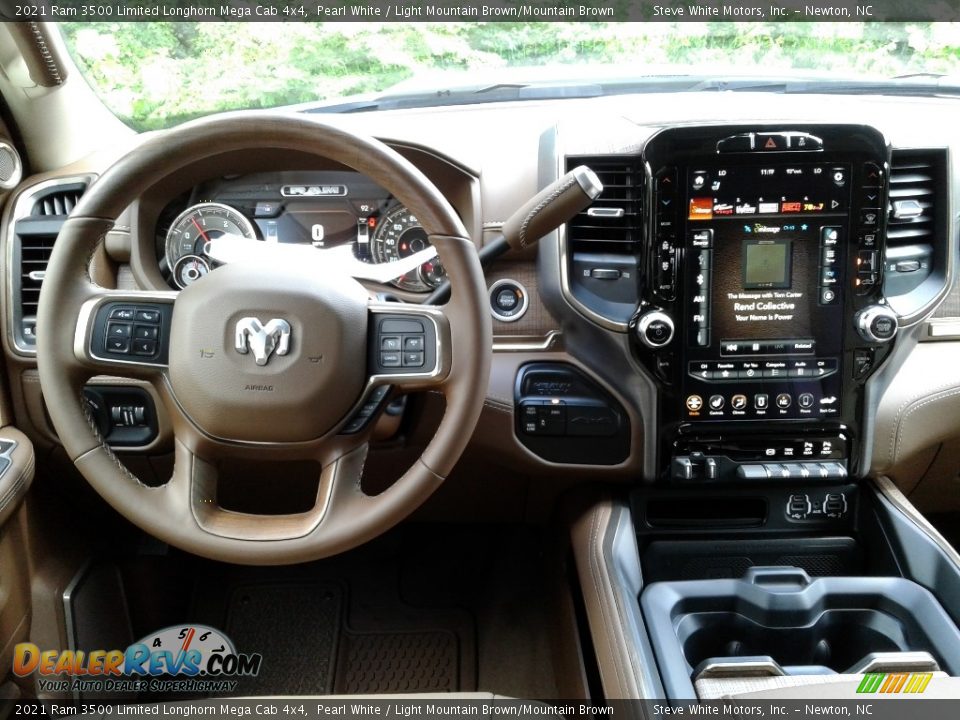 2021 Ram 3500 Limited Longhorn Mega Cab 4x4 Pearl White / Light Mountain Brown/Mountain Brown Photo #21