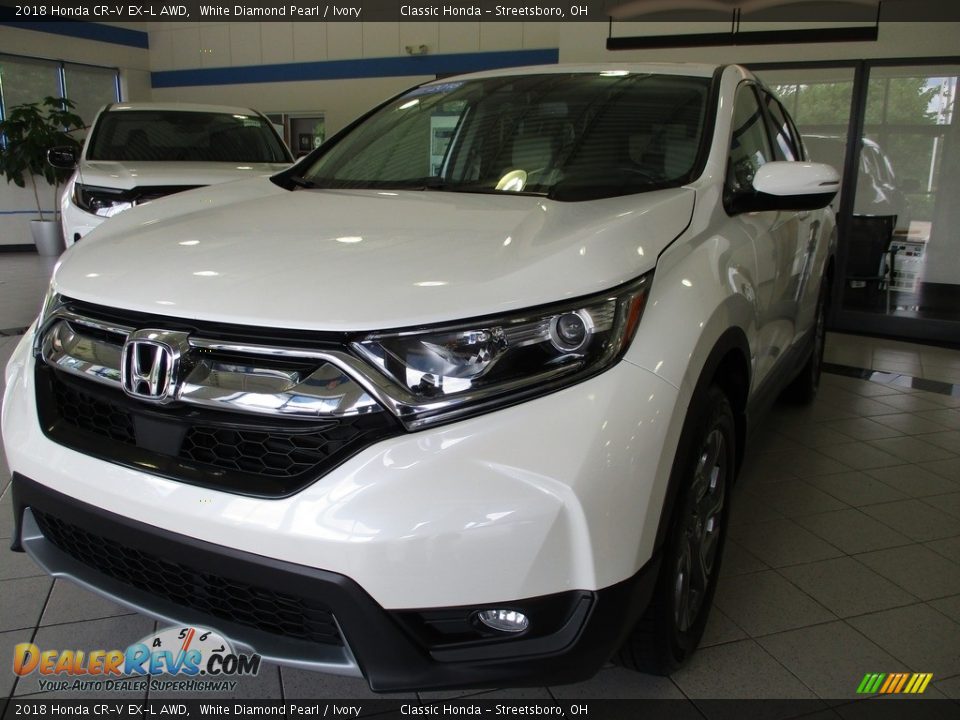2018 Honda CR-V EX-L AWD White Diamond Pearl / Ivory Photo #1