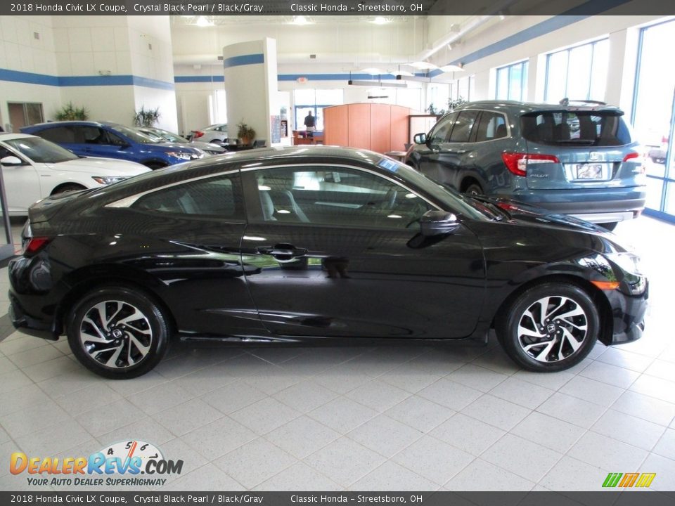 2018 Honda Civic LX Coupe Crystal Black Pearl / Black/Gray Photo #4