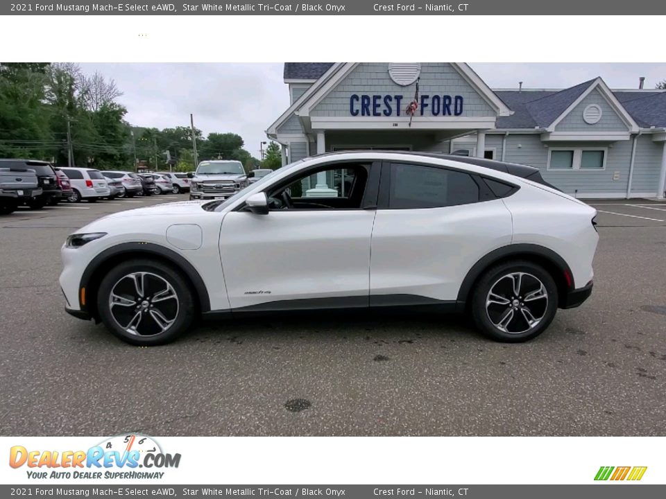 2021 Ford Mustang Mach-E Select eAWD Star White Metallic Tri-Coat / Black Onyx Photo #4