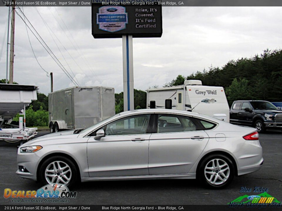 2014 Ford Fusion SE EcoBoost Ingot Silver / Dune Photo #2