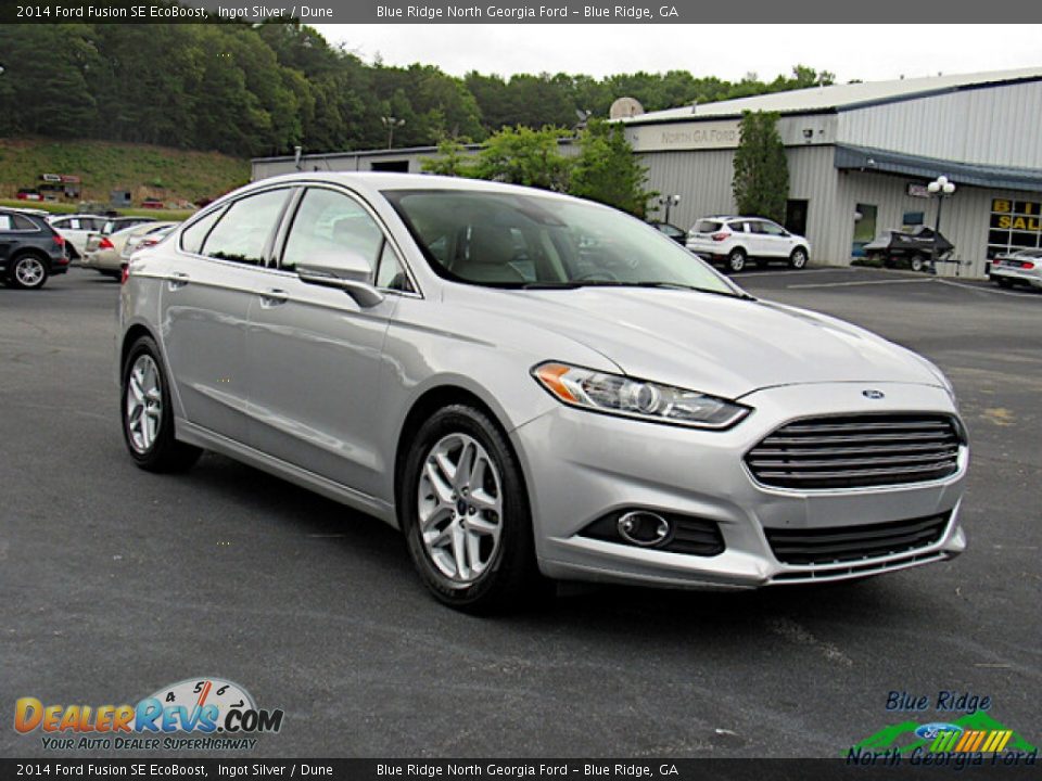 2014 Ford Fusion SE EcoBoost Ingot Silver / Dune Photo #7