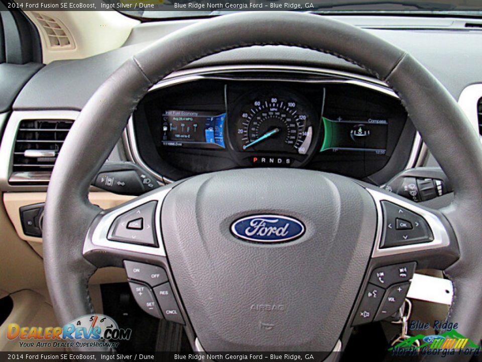 2014 Ford Fusion SE EcoBoost Ingot Silver / Dune Photo #17