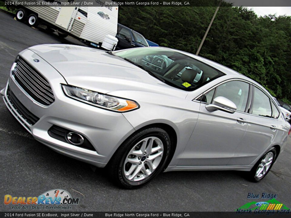 2014 Ford Fusion SE EcoBoost Ingot Silver / Dune Photo #24