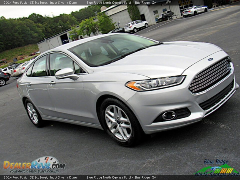 2014 Ford Fusion SE EcoBoost Ingot Silver / Dune Photo #25