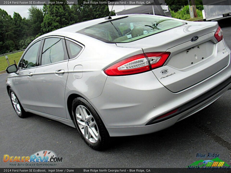 2014 Ford Fusion SE EcoBoost Ingot Silver / Dune Photo #27