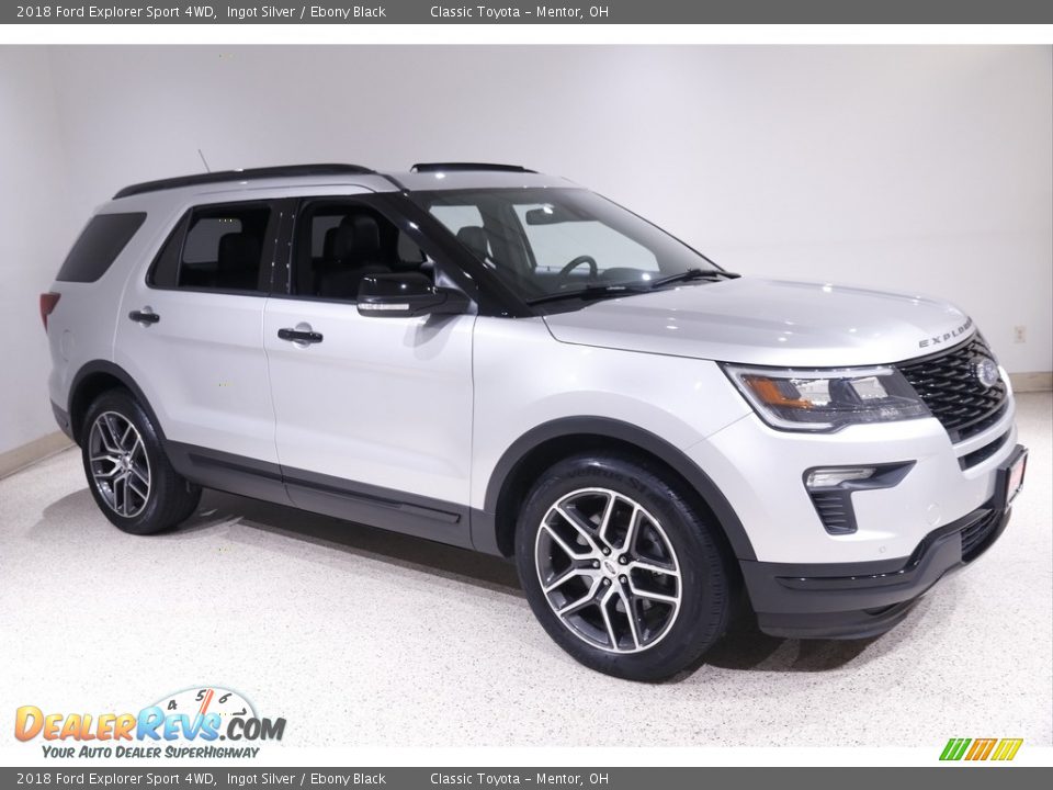 2018 Ford Explorer Sport 4WD Ingot Silver / Ebony Black Photo #1