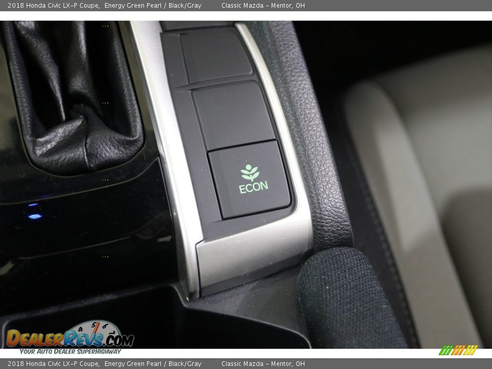 2018 Honda Civic LX-P Coupe Energy Green Pearl / Black/Gray Photo #12