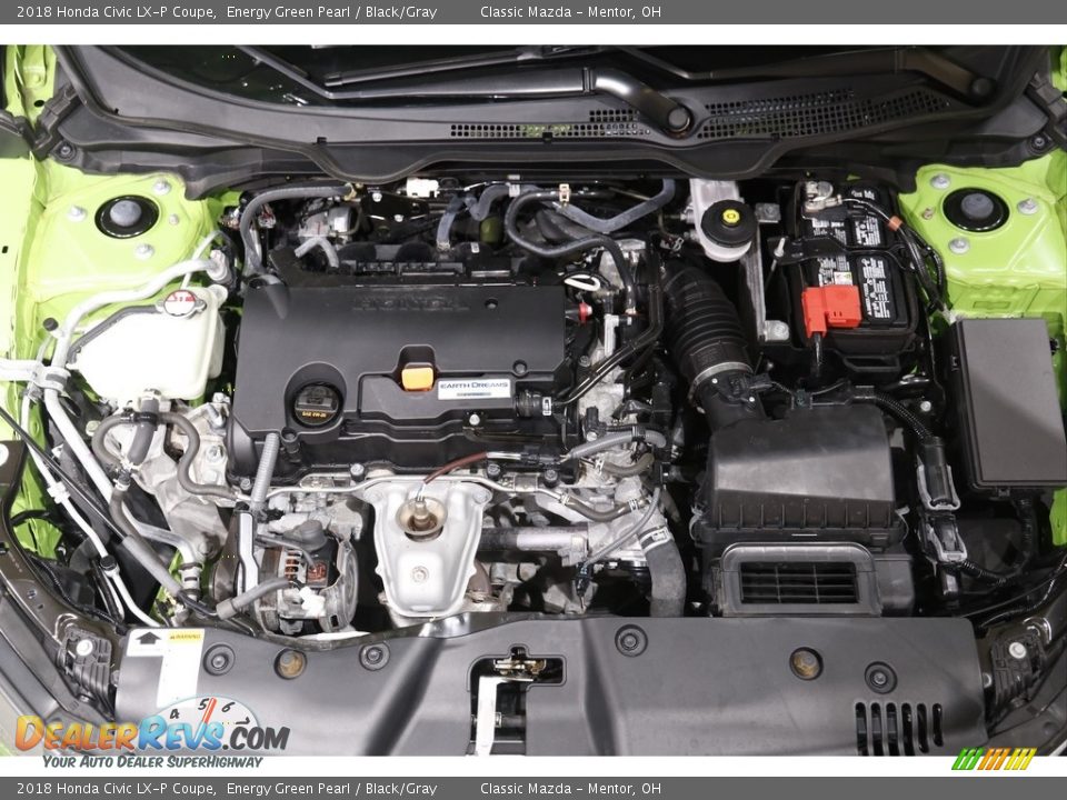 2018 Honda Civic LX-P Coupe Energy Green Pearl / Black/Gray Photo #17