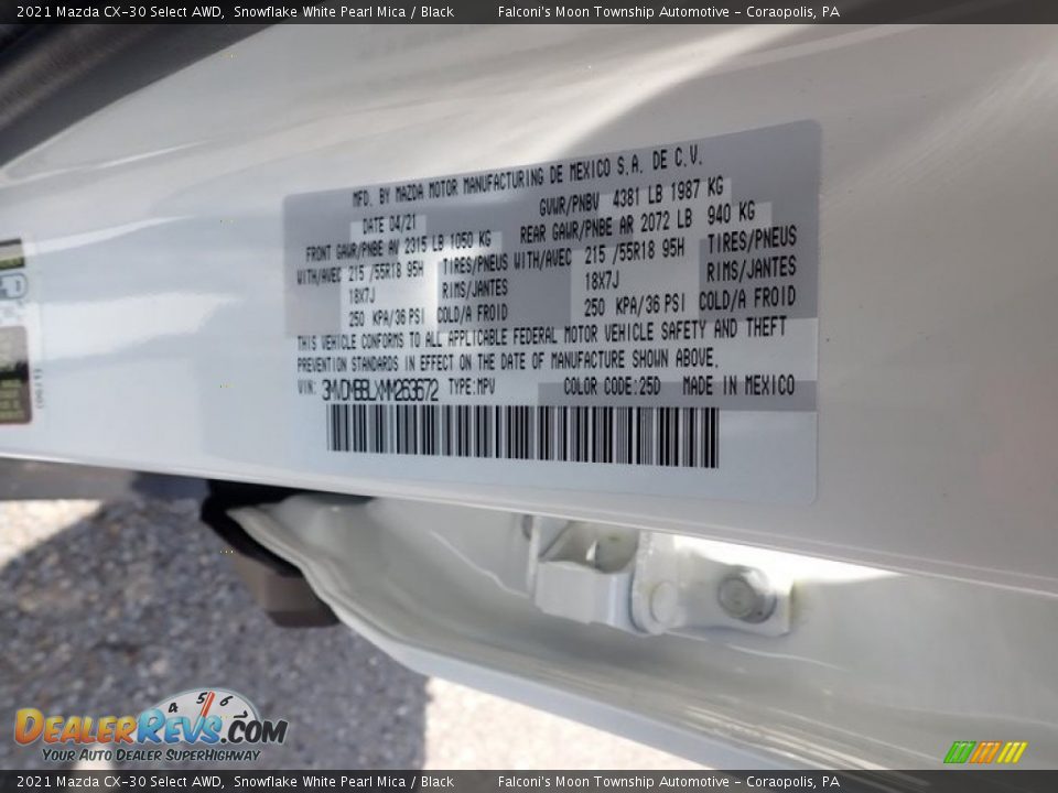 2021 Mazda CX-30 Select AWD Snowflake White Pearl Mica / Black Photo #15