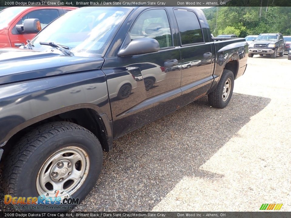 2008 Dodge Dakota ST Crew Cab 4x4 Brilliant Black / Dark Slate Gray/Medium Slate Gray Photo #6