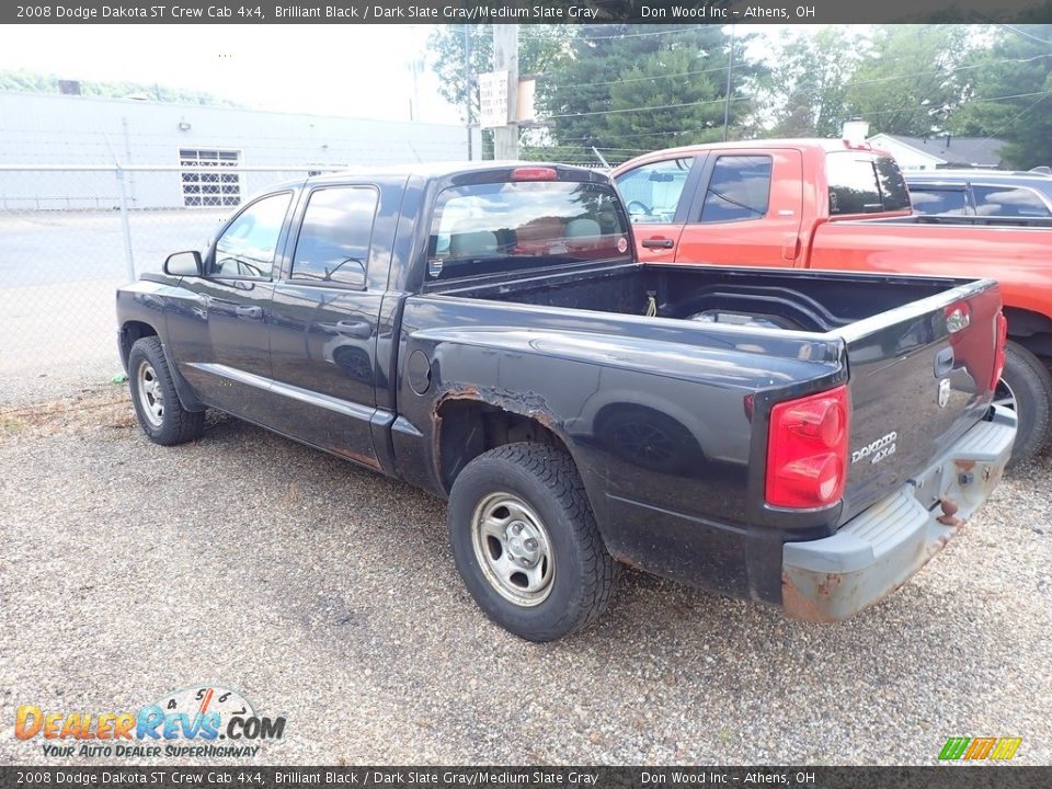 2008 Dodge Dakota ST Crew Cab 4x4 Brilliant Black / Dark Slate Gray/Medium Slate Gray Photo #7