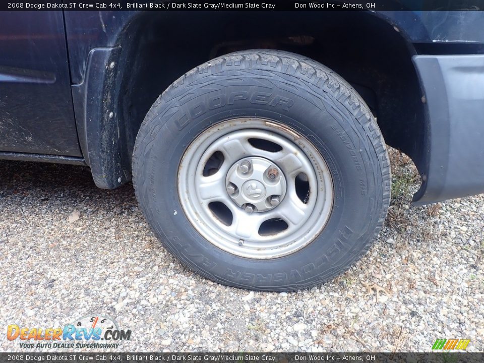 2008 Dodge Dakota ST Crew Cab 4x4 Brilliant Black / Dark Slate Gray/Medium Slate Gray Photo #12