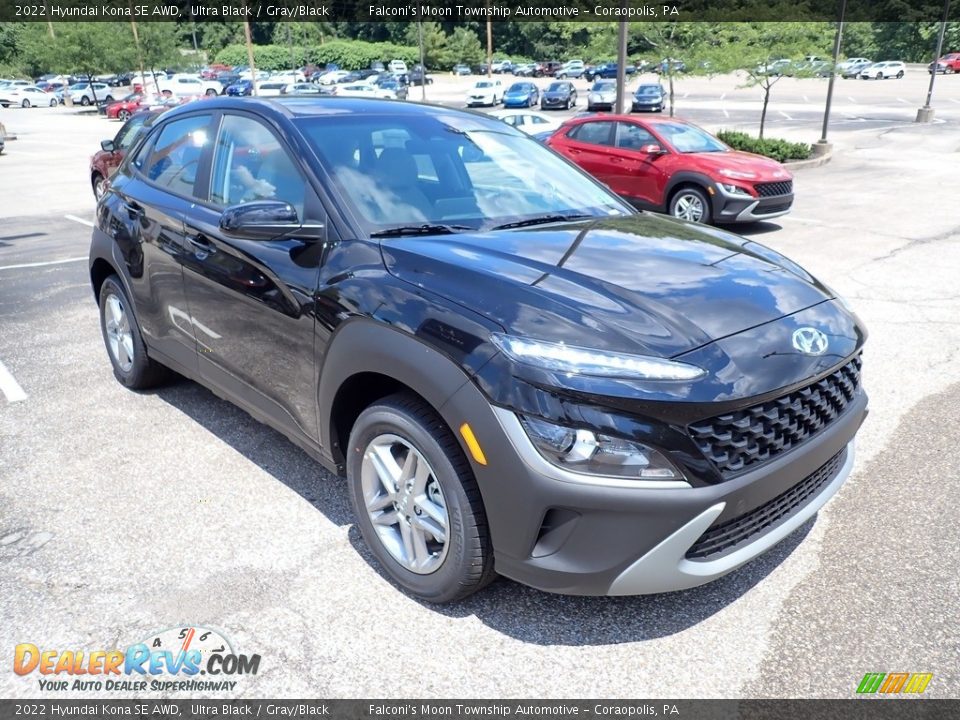 2022 Hyundai Kona SE AWD Ultra Black / Gray/Black Photo #3