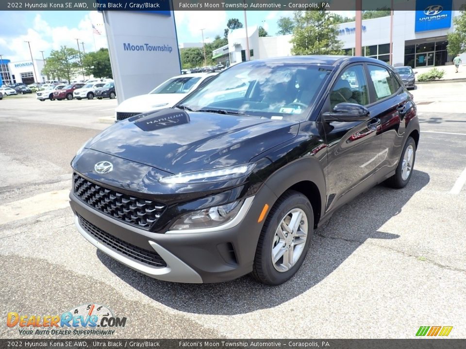 2022 Hyundai Kona SE AWD Ultra Black / Gray/Black Photo #5