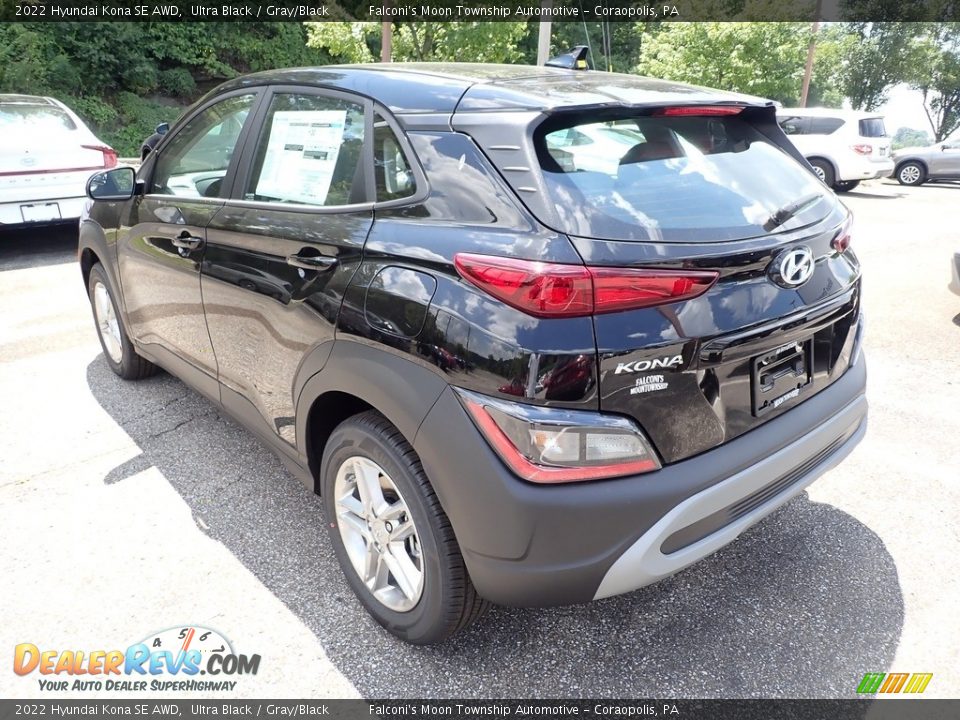 2022 Hyundai Kona SE AWD Ultra Black / Gray/Black Photo #7