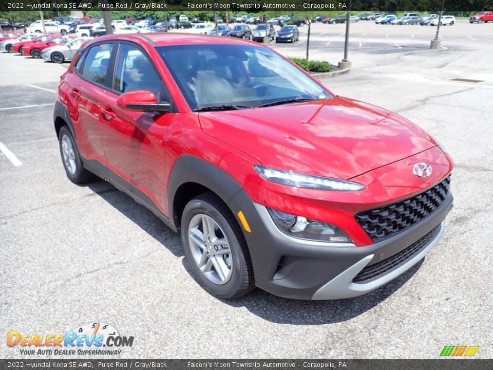 2022 Hyundai Kona SE AWD Pulse Red / Gray/Black Photo #3