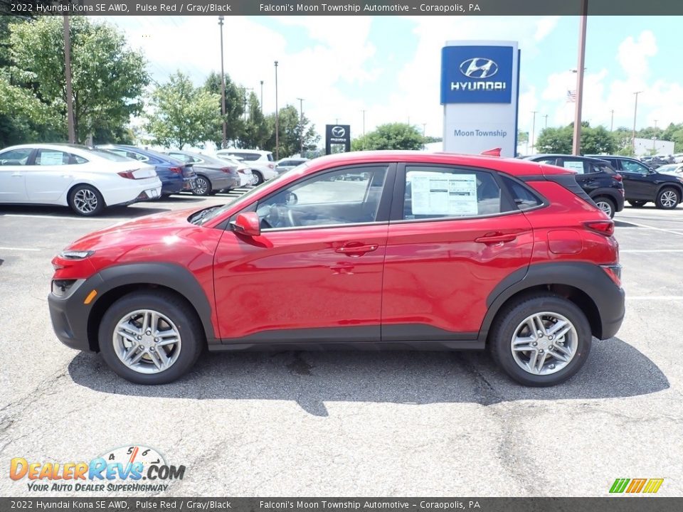 2022 Hyundai Kona SE AWD Pulse Red / Gray/Black Photo #6