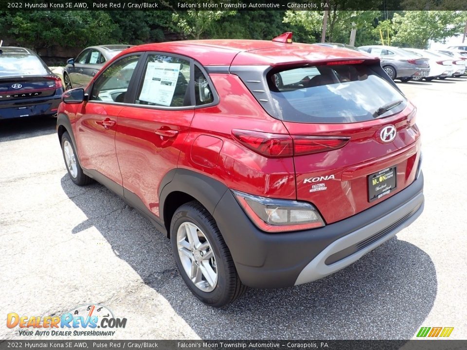 2022 Hyundai Kona SE AWD Pulse Red / Gray/Black Photo #7