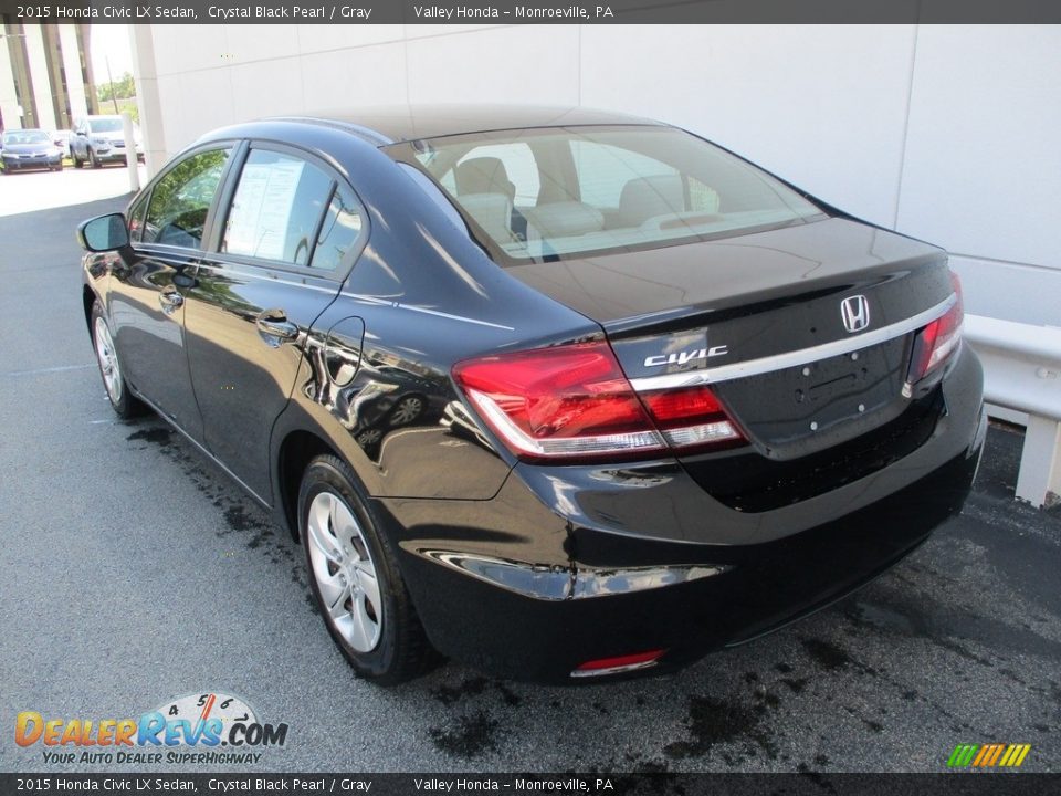 2015 Honda Civic LX Sedan Crystal Black Pearl / Gray Photo #3