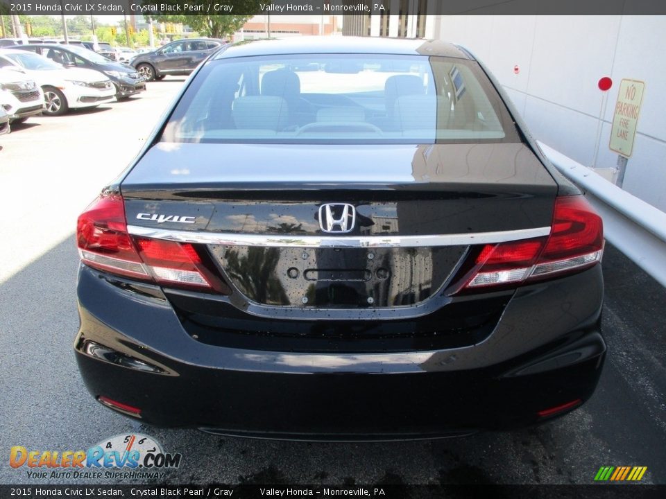 2015 Honda Civic LX Sedan Crystal Black Pearl / Gray Photo #4