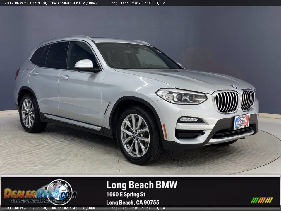 2019 BMW X3 sDrive30i Glacier Silver Metallic / Black Photo #1