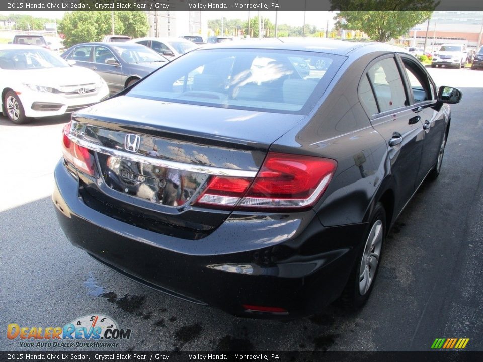2015 Honda Civic LX Sedan Crystal Black Pearl / Gray Photo #5