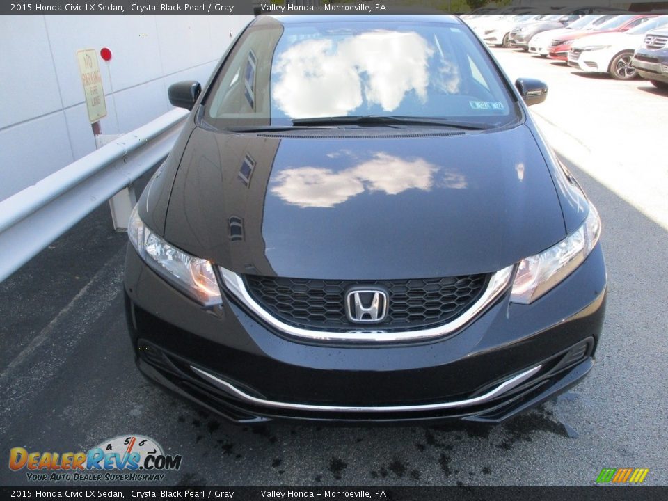 2015 Honda Civic LX Sedan Crystal Black Pearl / Gray Photo #7