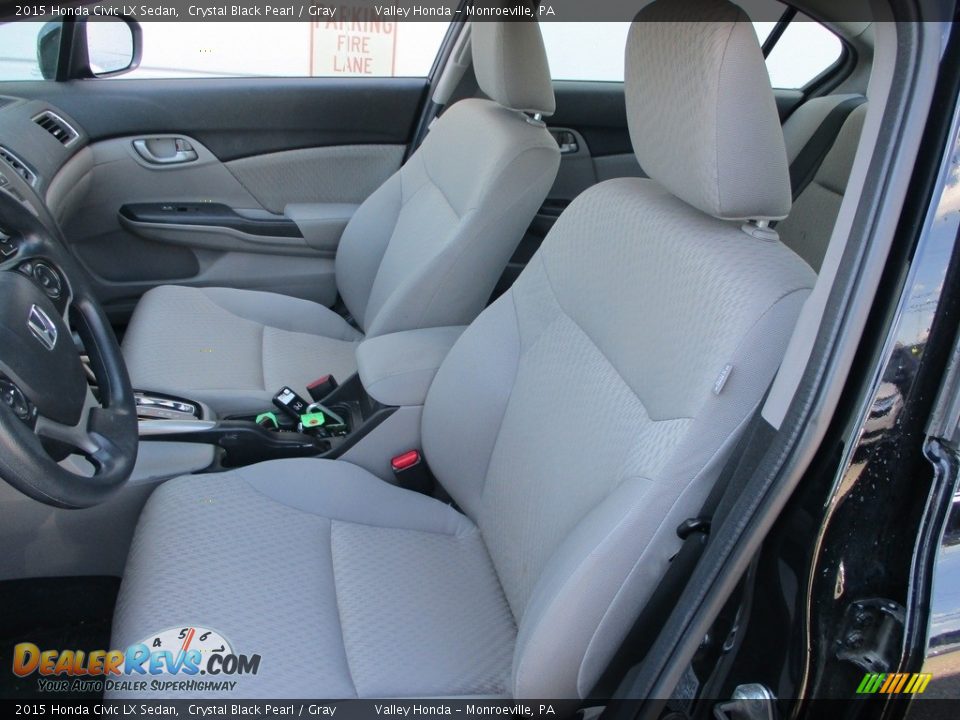 2015 Honda Civic LX Sedan Crystal Black Pearl / Gray Photo #10