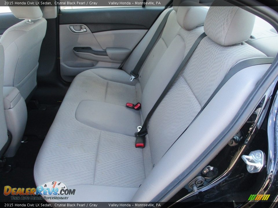 2015 Honda Civic LX Sedan Crystal Black Pearl / Gray Photo #11