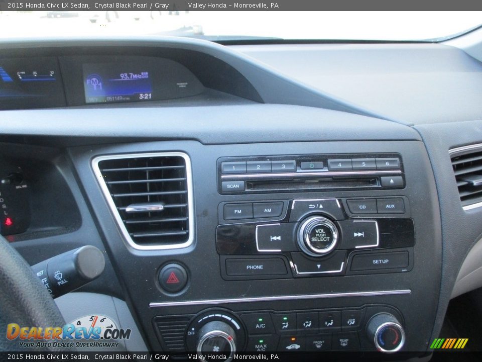 2015 Honda Civic LX Sedan Crystal Black Pearl / Gray Photo #13