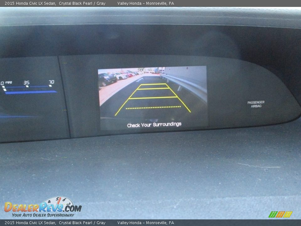 2015 Honda Civic LX Sedan Crystal Black Pearl / Gray Photo #14