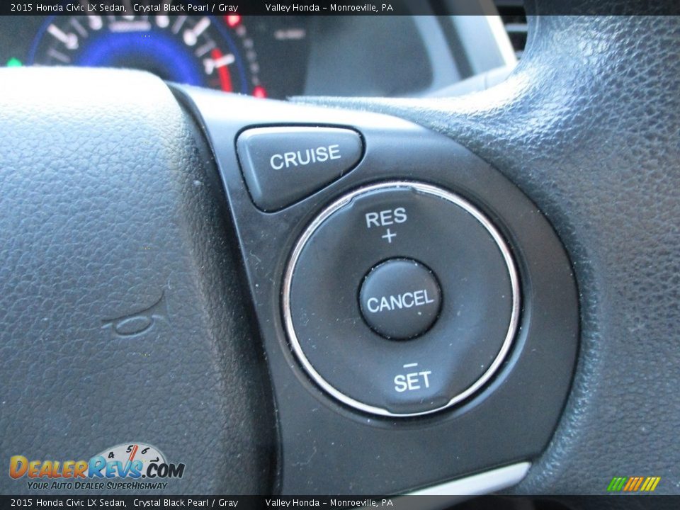 2015 Honda Civic LX Sedan Crystal Black Pearl / Gray Photo #15
