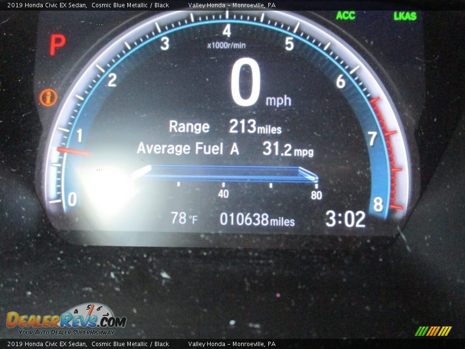 2019 Honda Civic EX Sedan Cosmic Blue Metallic / Black Photo #20