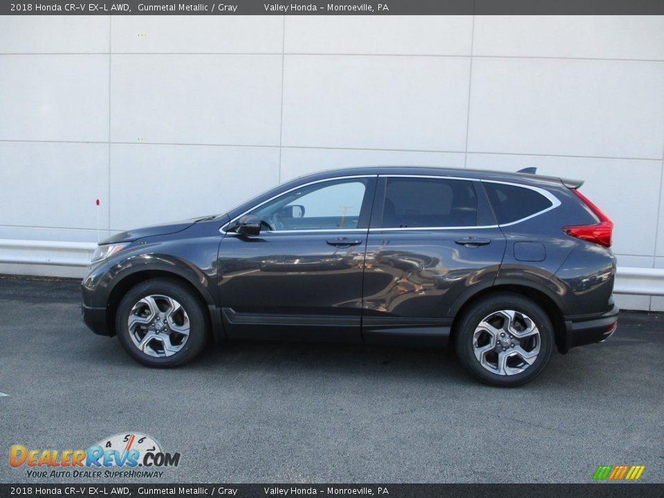 2018 Honda CR-V EX-L AWD Gunmetal Metallic / Gray Photo #2