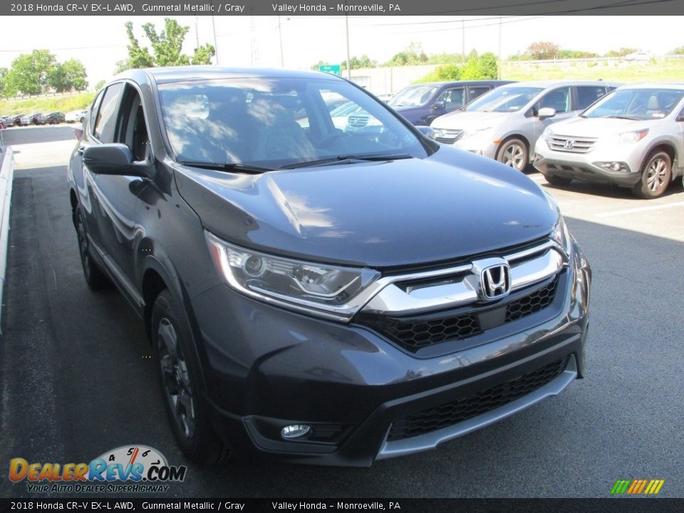 2018 Honda CR-V EX-L AWD Gunmetal Metallic / Gray Photo #7