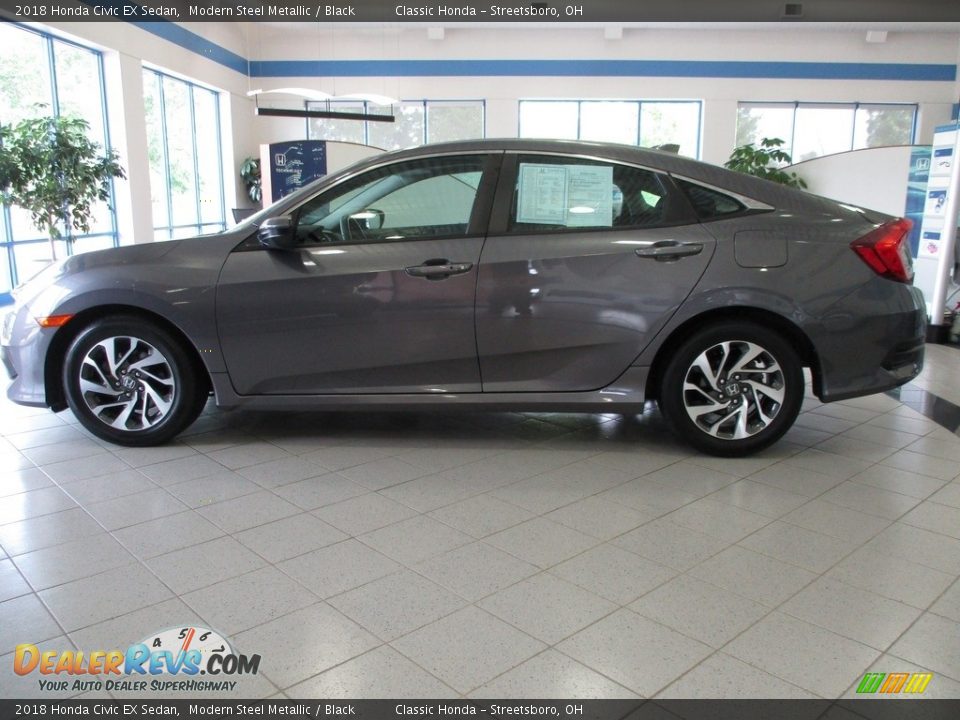 2018 Honda Civic EX Sedan Modern Steel Metallic / Black Photo #8