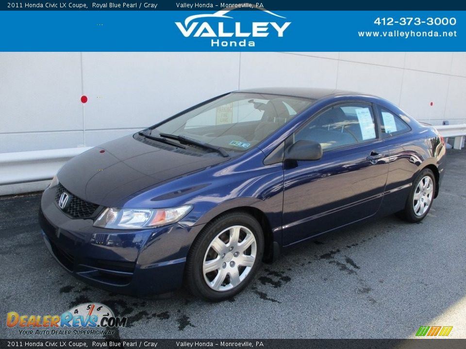 2011 Honda Civic LX Coupe Royal Blue Pearl / Gray Photo #1