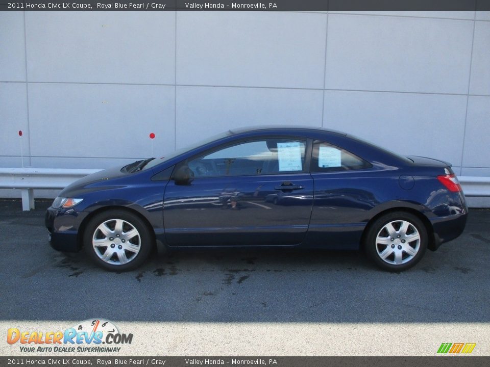 2011 Honda Civic LX Coupe Royal Blue Pearl / Gray Photo #2