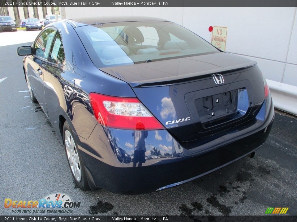2011 Honda Civic LX Coupe Royal Blue Pearl / Gray Photo #3